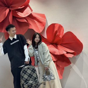 버버리 체크 백팩